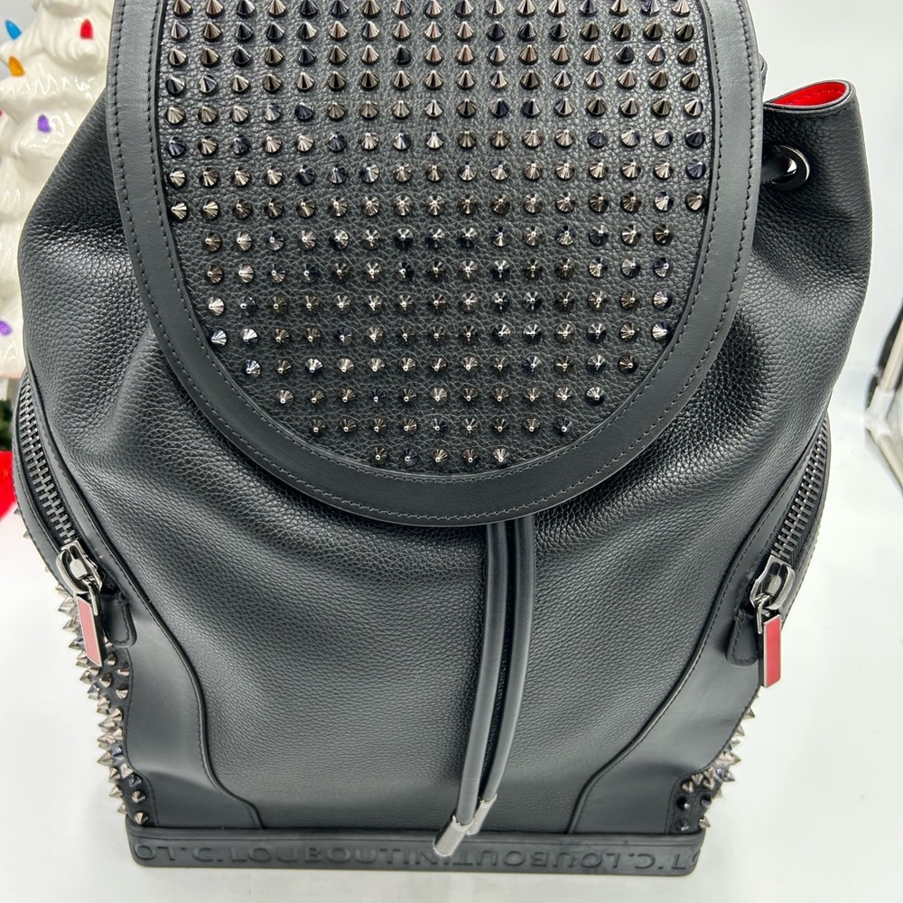 Unisex, Christian Louboutin, EXPLORAFUNK, black calf, leather backpack spiked - Picture 12 of 16